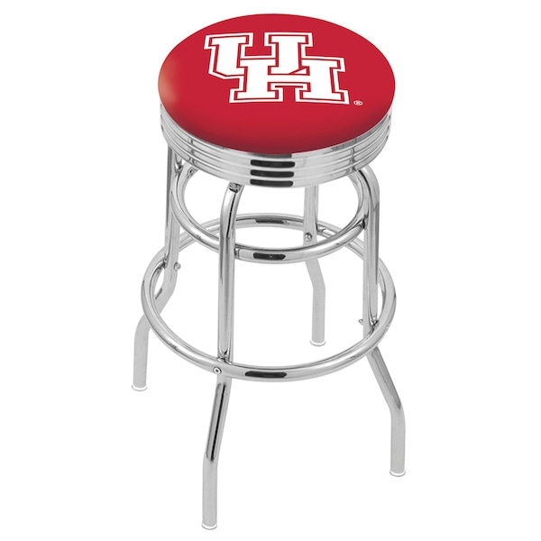 Holland Bar Stool Co 30" Chrome 2-Ring Houston Swivel Bar Stool, Accent Ring - L7C3C30HOUSTON