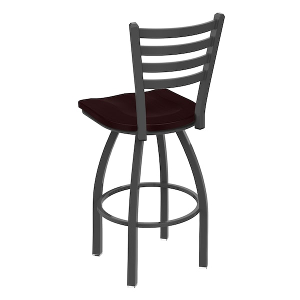 Holland Bar Stool Co 30" Swivel Bar Stool, Pewter Finish, Dark Cherry Oak Seat - 41030PWDCOAK