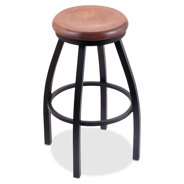 Holland Bar Stool Co 30" Swivel Bar Stool, Black Wrinkle, Med Maple Seat - 80230BWMEDMPL