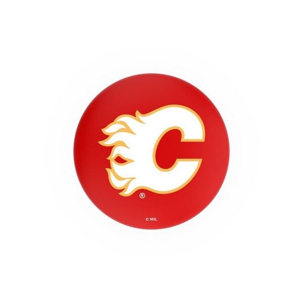 Holland Bar Stool Co 25" Chrome Calgary Flames Swivel Bar Stool, Accent Ring - L8C2C25CALFLA
