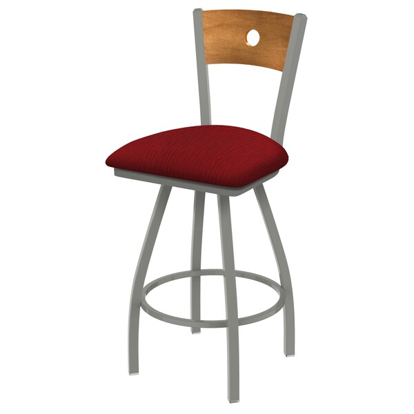 Holland Bar Stool Co 30" Swivel Counter Stool, SS Finish, Med Back, Graph Ruby Seat - 83036ANMEDMPLB016