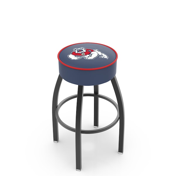 Holland Bar Stool Co 30" 4" Fresno State Cushion Seat, Blk Wrinkle Base Swivel Bar Stool - L8B130FRESST