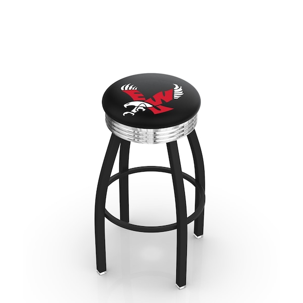 Holland Bar Stool Co 30" Blk Wrinkle Eastern Washington Swivel Bar Stool, Chrome Ring - L8B3C30EASTWA