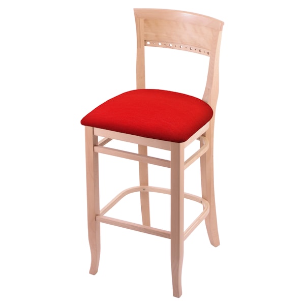 Holland Bar Stool Co 30" Bar Stool, Natural Finish, Canter Red Seat - 316030NAT011