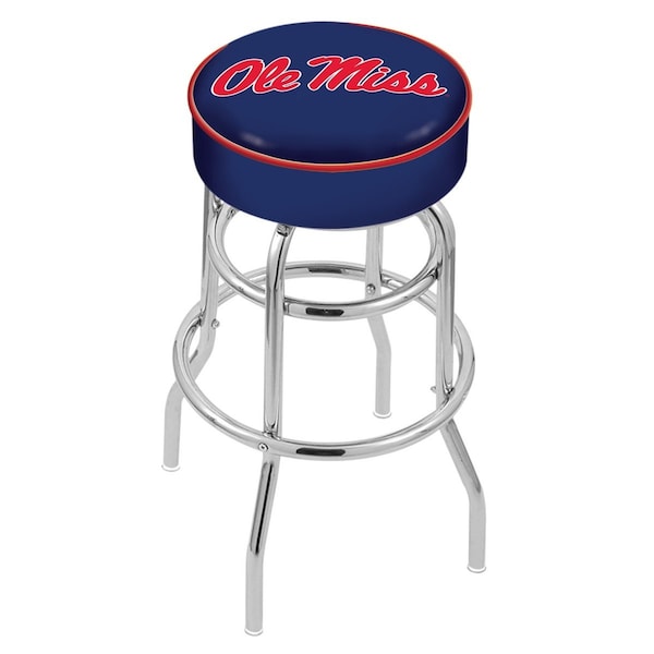 Holland Bar Stool Co 30" Ole' Miss Cushion Seat, 2-Ring Chrome Swivel Bar Stool - L7C130MSSPPU