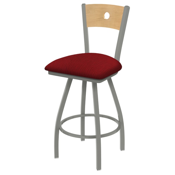 Holland Bar Stool Co 30" Swivel Counter Stool, SS Finish, Nat Back, Graph Ruby Seat - 83036ANNATMPLB016