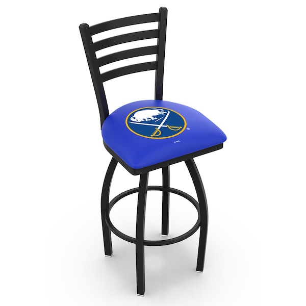 Holland Bar Stool Co 30" Blk Wrinkle Buffalo Sabres Swivel Bar Stool, Ladder Back - L01430BUFSAB