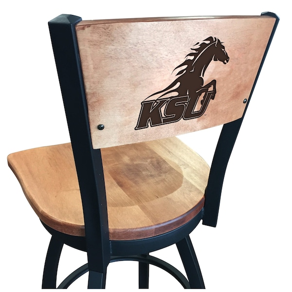 Holland Bar Stool Co 30" Blk Wrnkl Kentucky State University Swivel Bar Stool, Engraved Back - L03830BWMEDMPLAKYSTUNMEDMPL