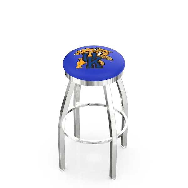 Holland Bar Stool Co 25" Chrome Kentucky "Wildcat" Swivel Bar Stool, Accent Ring - L8C2C25UKYCAT