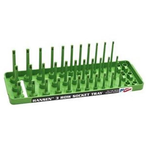 Hansen Global Hansen Global HR14033 0.25 in. 3 Row Drive SAE Socket Holder; XGreen - HR14033