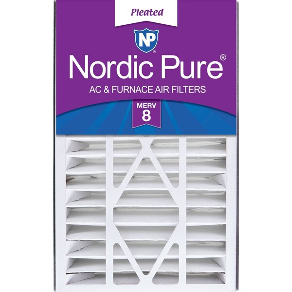 Nordic Pure 16x25x5 Pleated Air Filter, High Capacity, Electrostatically Charged Synthetic Media, MERV 8 - 16X25X5ABM8-1