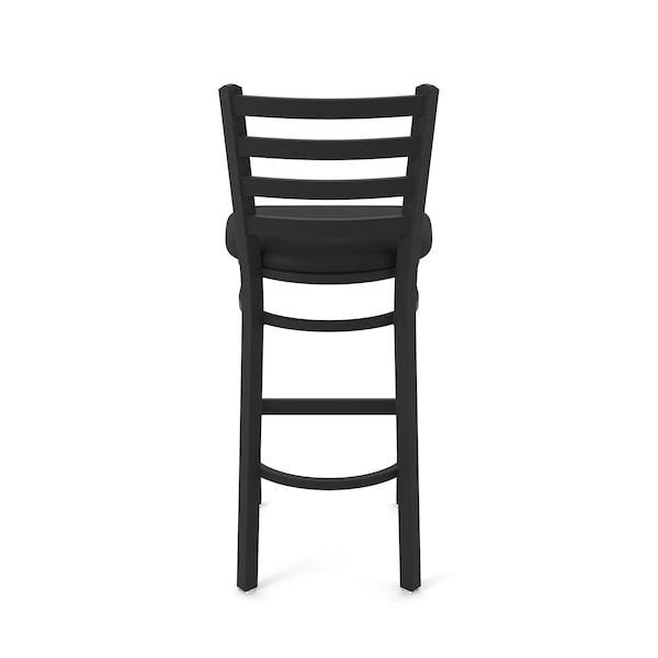 Holland Bar Stool Co 30" Stationary Bar Stool, Black Wrinkle, Black Vinyl Seat - 40030BWBLKVINYL