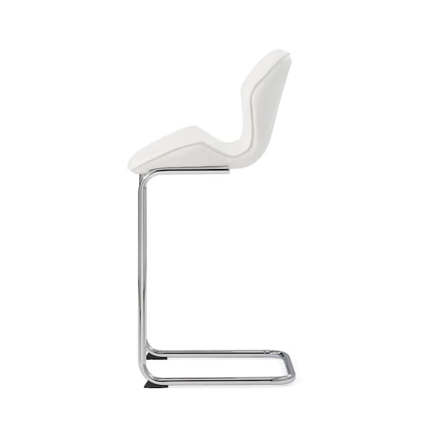 Global Furniture Usa Contemporary PU D1446 2 White Bar Stools - 2942