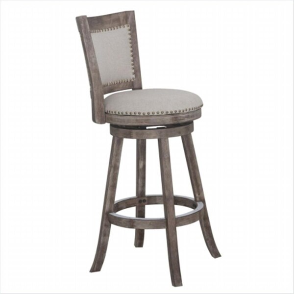 Boraam 29 in. Melrose Barstool Driftwood Gray Wire, brush and Ivory - 76529
