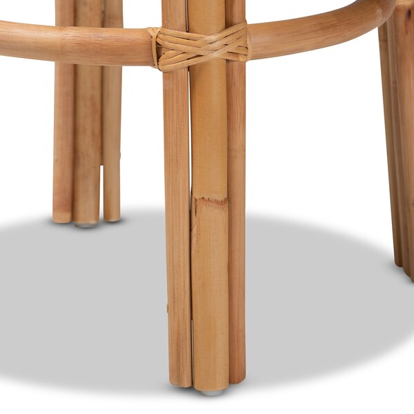 Baxton Studio Orchard Modern Bohemian Natural Brown Rattan Bar Stool - 203-12588