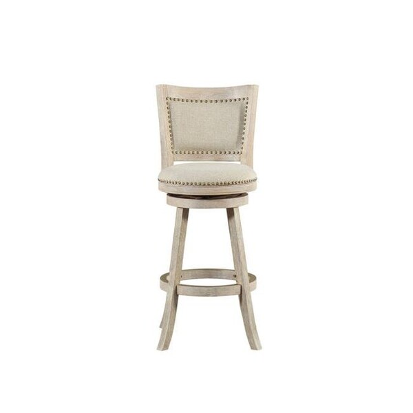 Boraam Boraam 76229 29 in. Melrose Swivel Barstool; Ivory Wire-Brush - 76229