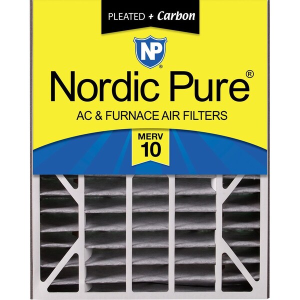 Nordic Pure 20x25x5 Plus Carbon Pleated Air Filter, High Capacity, MERV 10 - 20X25X5ABPM10C-1