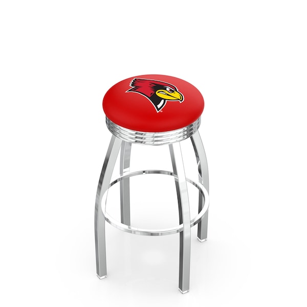 Holland Bar Stool Co 25" Chrome Illinois State Swivel Bar Stool, Accent Ring - L8C3C25ILLSTU