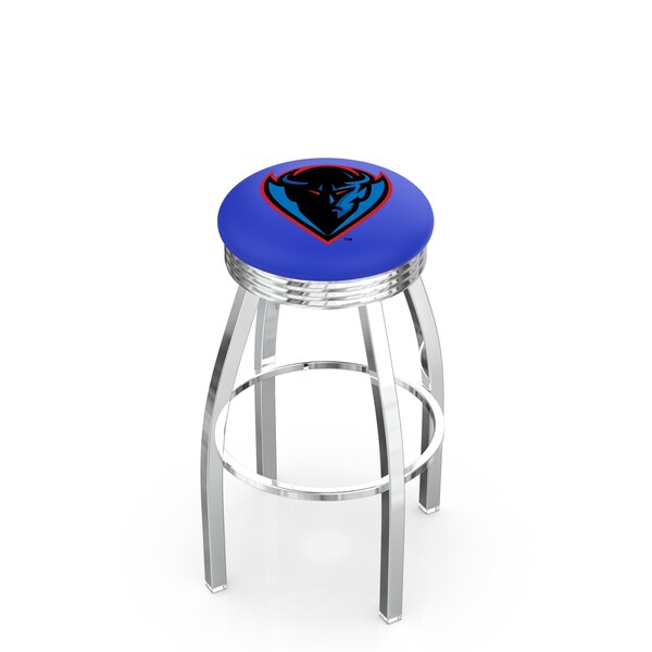 Holland Bar Stool Co 25" Chrome DePaul Swivel Bar Stool, Accent Ring - L8C3C25DEPAUL