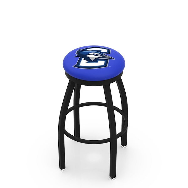 Holland Bar Stool Co 30" Blk Wrinkle Creighton Swivel Bar Stool, Accent Ring - L8B2B30CRGHTN