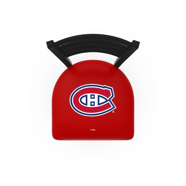 Holland Bar Stool Co 25" Blk Wrinkle Montreal Canadiens Swivel Bar Stool, Ladder Back - L01425MONCAN