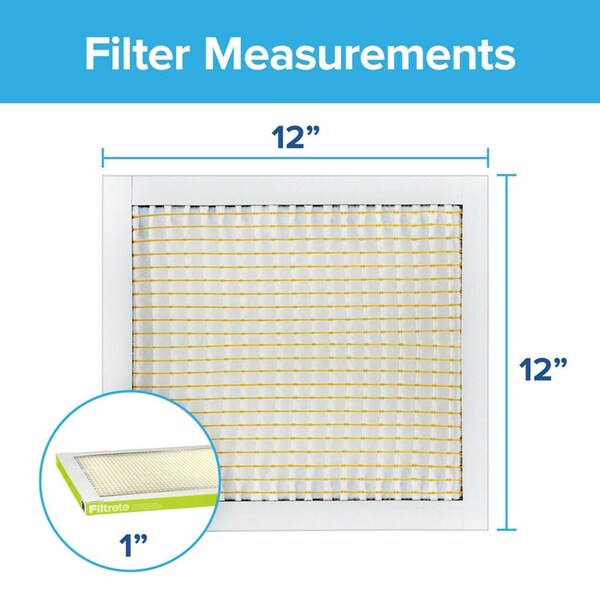 Filtrete Filtrete 12 in. W X 12 in. H X 1 in. D Fiberglass 7 MERV Pleated Air Filter 1 pk - 9880DC-6