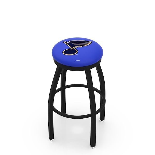 Holland Bar Stool Co 30" Blk Wrinkle St Louis Blues Swivel Bar Stool, Accent Ring - L8B2B30STLBLU