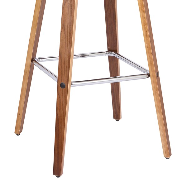 Armen Living Tyler 30" Bar Height Swivel Brown Faux Leather and Walnut Wood Bar Stool - LCTYBABRWA30