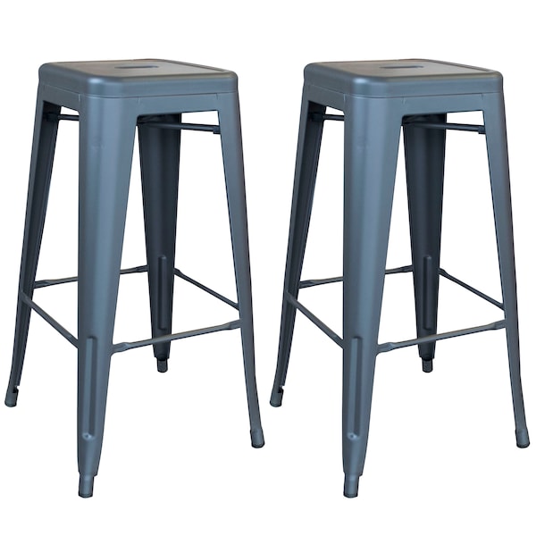 Amerihome Indoor/Outdoor 30" Metal Bar Stool Set, PK2 - BSZGM302PK