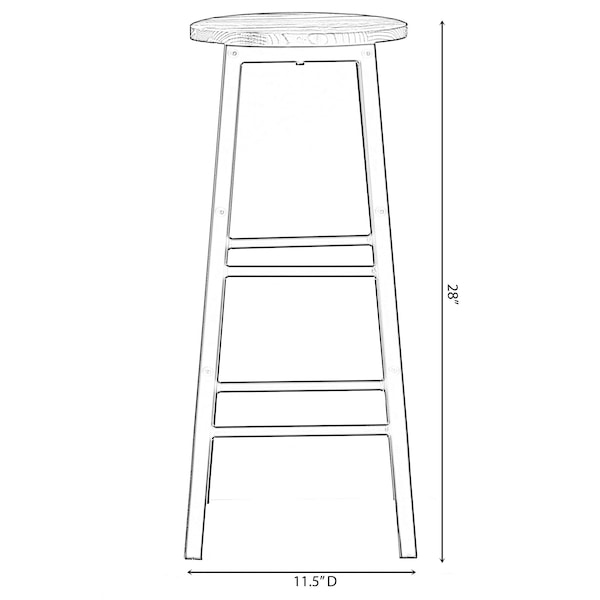 Vintiquewise 28-in. High Wooden Rustic Round Bar Stool with Footrest for Indoor and Outdoor - QI004466