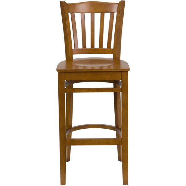 Flash Furniture Wood Barstool, Vert Slat Back, Cherry Woo - XU-DGW0008BARVRT-CHY-GG