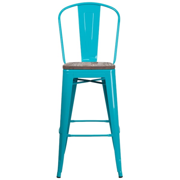 Flash Furniture Metal BarStool, 30", Teal - ET-3534-30-CB-WD-GG