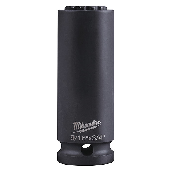Milwaukee Tool SHOCKWAVE Lineman's 12 Point 9/16 in. and 3/4 in. 2-in-1 Socket - 49-66-5121