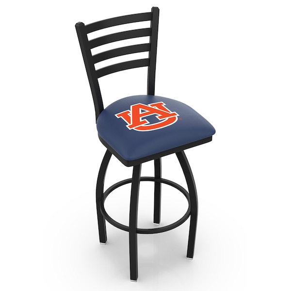 Holland Bar Stool Co 25" Blk Wrinkle Auburn Swivel Bar Stool, Ladder Back - L01425AUBURN