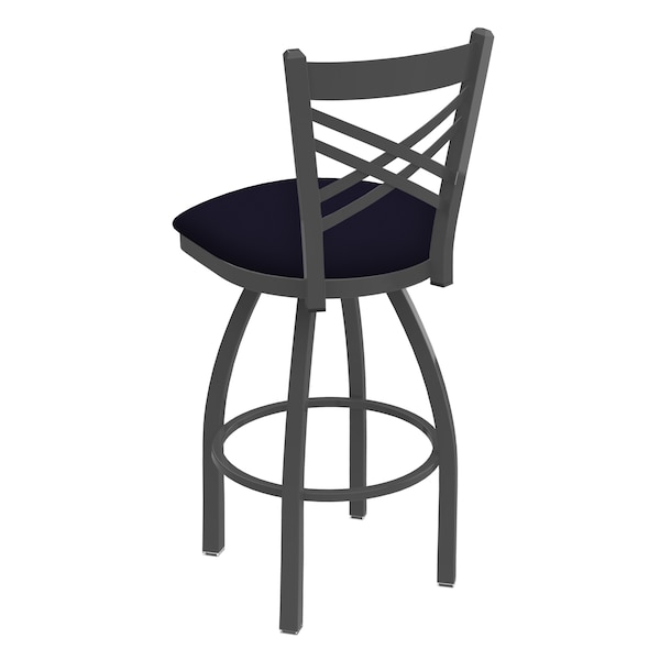 Holland Bar Stool Co 30" Swivel Bar Stool, Pewter Finish, Canter Twilight Seat - 82030PW002
