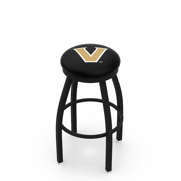 Holland Bar Stool Co 25" Blk Wrinkle Vanderbilt Swivel Bar Stool, Accent Ring - L8B2B25VANDER