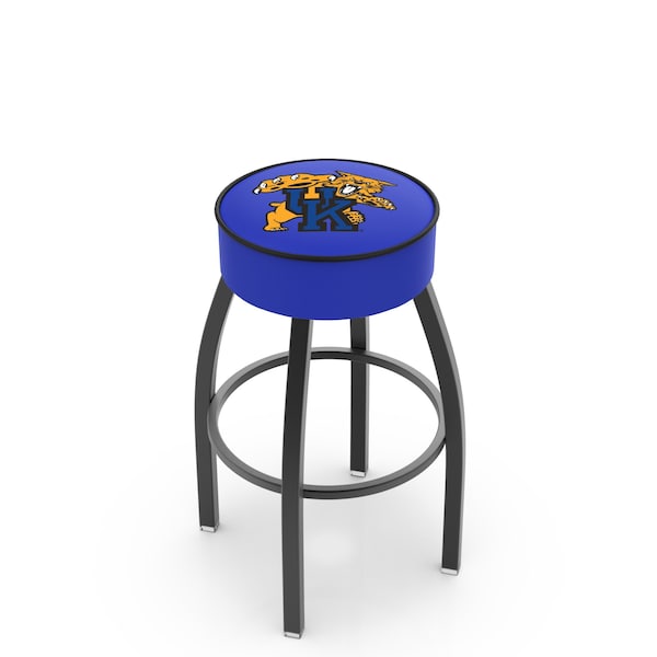 Holland Bar Stool Co 30" Kentucky "Wildcat" Cushion Seat, Blk Wrinkle Base Swivel Bar Stool - L8B130UKYCAT