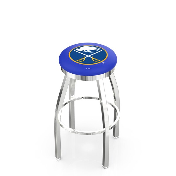 Holland Bar Stool Co 25" Chrome Buffalo Sabres Swivel Bar Stool, Accent Ring - L8C2C25BUFSAB