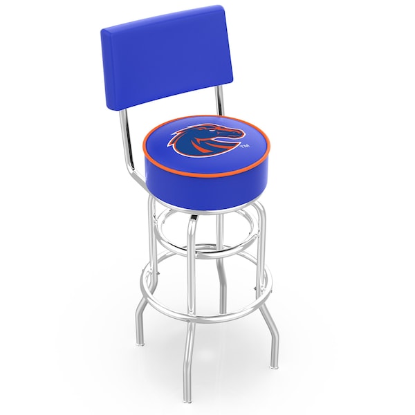 Holland Bar Stool Co 30" Chrome 2-Ring Boise State Swivel Bar Stool, Back - L7C430BOISES