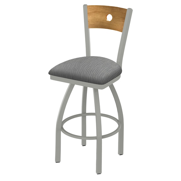 Holland Bar Stool Co 30" Swivel Counter Stool, Nickel Finish, Med Back, Graph Seat - 83030ANMEDMPLB020