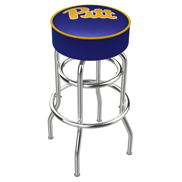 Holland Bar Stool Co 25" Chrome 2-Ring Penn State Swivel Bar Stool, Accent Ring - L7C130PITTSB