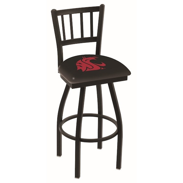 Holland Bar Stool Co 25" Blk Wrinkle Washington State Swivel Bar Stool, Jailhouse Back - L01825WASHST