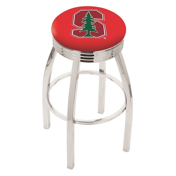 Holland Bar Stool Co 30" Chrome Stanford Swivel Bar Stool, Accent Ring - L8C3C30STNFRD