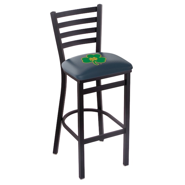 Holland Bar Stool Co 30" Blk Wrinkle Notre Dame Shamrock Stationary Bar Stool, Ladder Back - L00430ND-SHM
