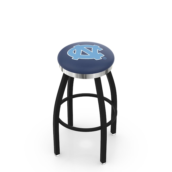 Holland Bar Stool Co 30" Blk Wrinkle North Carolina Swivel Bar Stool, Chrome Ring - L8B2C30NORCAR
