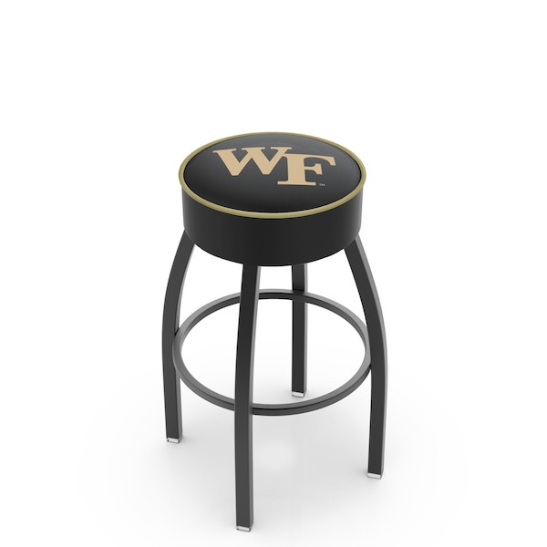 Holland Bar Stool Co 30" 4" Wake Forest Cushion Seat, Blk Wrinkle Base Swivel Bar Stool - L8B130WAKEFR