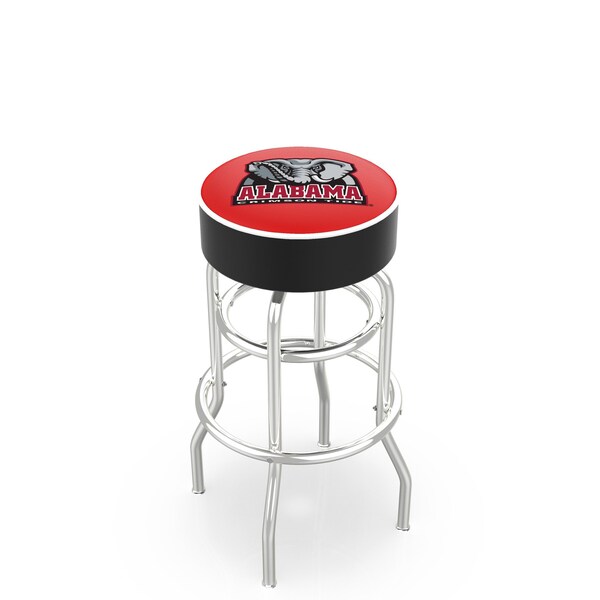Holland Bar Stool Co 25" 4" Alabama Cushion Seat, Double-Ring Chrome Swivel Bar Stool - L7C125AL-ELE