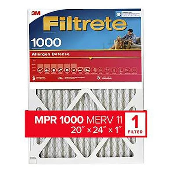 Filtrete Allergen Defense Pleated Air Filter, 20x24x1 - 9826-4