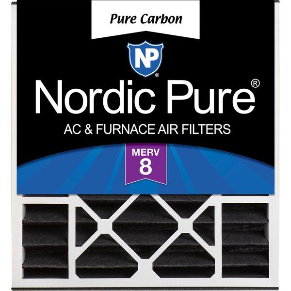 Nordic Pure 20x20x5 Pure Carbon Pleated Air Filter, High Capacity, MERV 8 - 20X20X5ABPCP-1