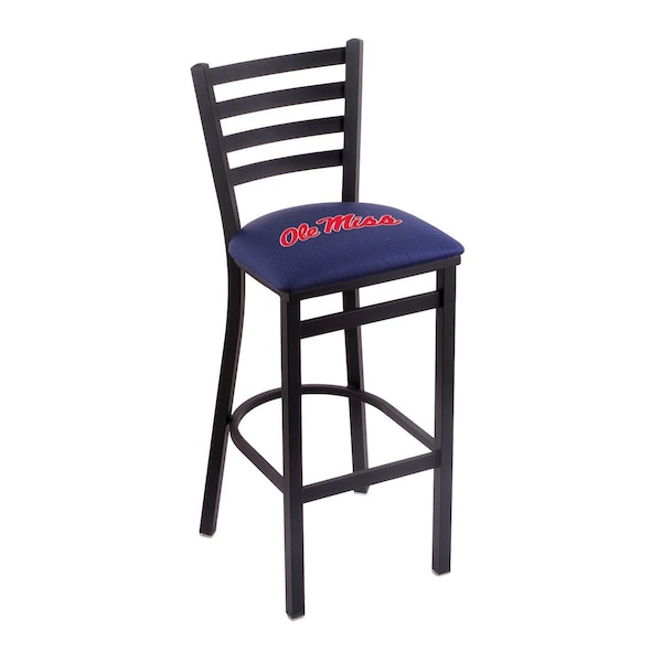 Holland Bar Stool Co 30" Blk Wrinkle Ole' Miss Stationary Bar Stool, Ladder Back - L00430MSSPPU
